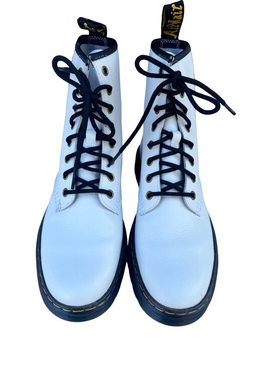 Dr. Martens Shoes - Dr. Martens Zavala Boots White Unisex Size 8 Men 9 Women EU 41 Lace Up Combat
